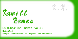 kamill nemes business card